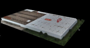 A rendering of the roof of a facility.