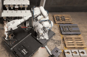 Teqram's EasyGrinder robot at work.