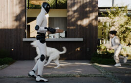 Figure 03 carrying a tray outside.