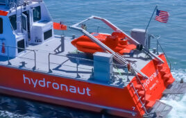 Nauticus Robotics' Hydronaut autonomous boat carrying an Aquanaut.