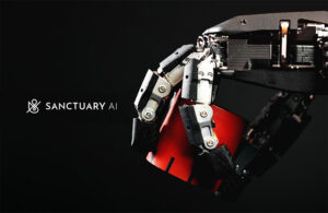 A robot hand from Sanctuary AI holding a red object.